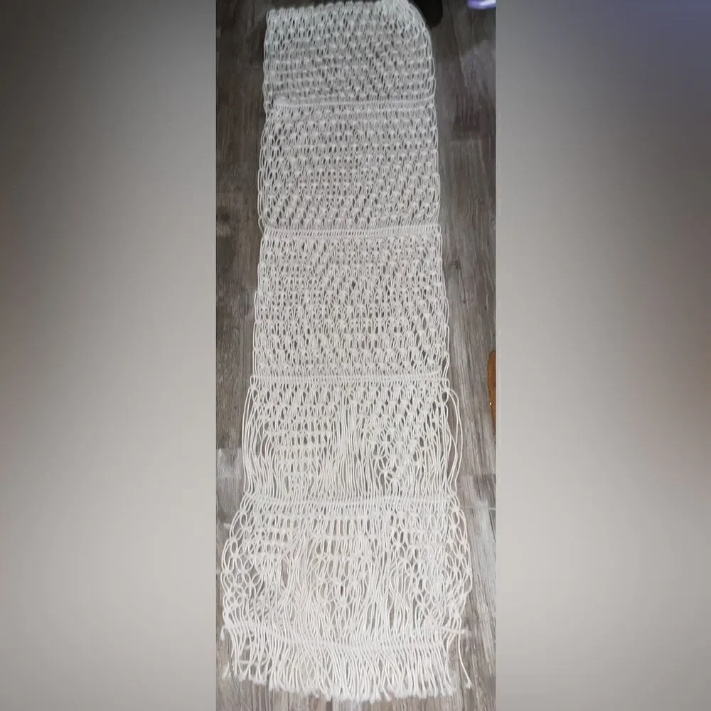 NEW OPALHOUSE MACRAME table runner 15 x 104